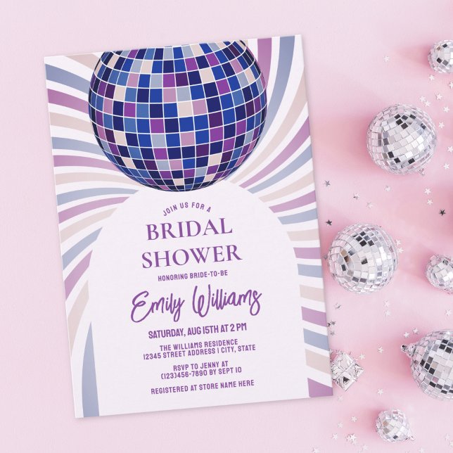 Retro Groovy Disco Bridal Shower Invitation (Creator Uploaded)