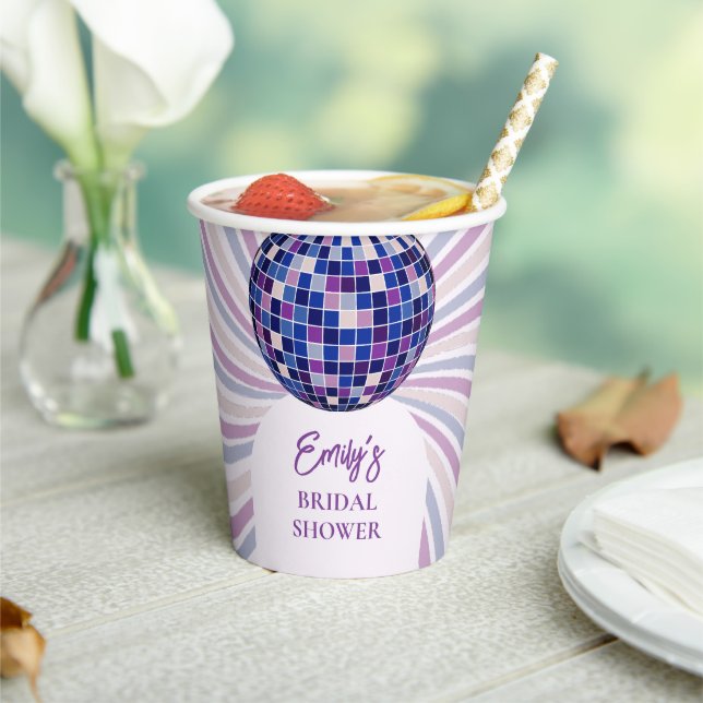 Retro Groovy Disco Bridal Shower Paper Cups (Insitu)
