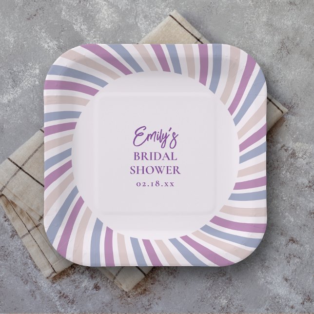 Retro Groovy Disco Bridal Shower Paper Plate (Creator Uploaded)