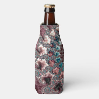 Retro Groovy Eclectic Bohemian Spiral Fractal Bottle Cooler