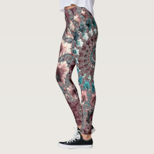 Retro Groovy Eclectic Bohemian Spiral Fractal Leggings