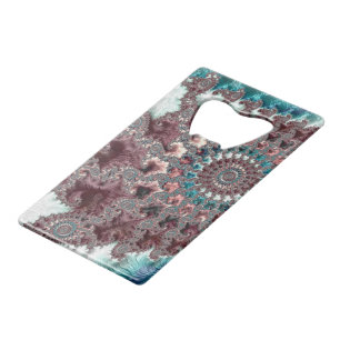 Retro Groovy Eclectic Bohemian Spiral Fractal Wallet Bottle Opener
