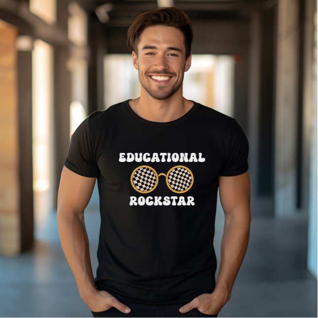 Retro groovy Educational Rockstar sunglasses teach T-Shirt (Creator Uploaded)