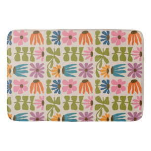 Retro Groovy Floral Bath Mat