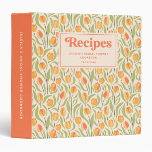 Retro Groovy Floral Bridal Shower Recipe Book Binder