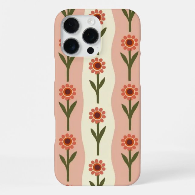 Retro Groovy Floral Phone Case (Back)