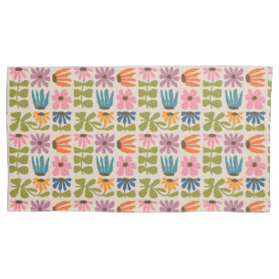 Retro Groovy Floral Pillow Case
