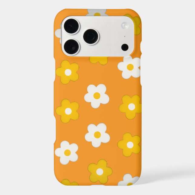 Retro Groovy Flower Orange Yellow Pattern (Back)