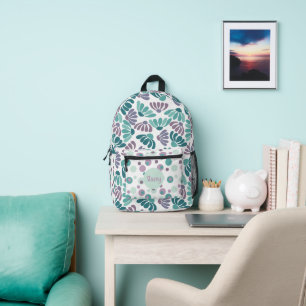 Retro Groovy Flowers Personalized Printed Backpack