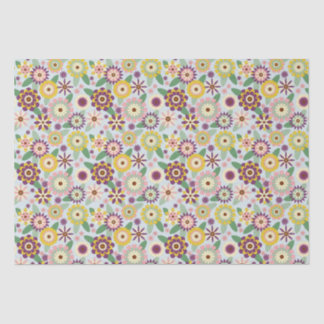 Retro Groovy Flowers Tissue Paper
