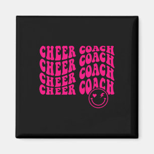 Retro Groovy For Cheer Coach Cheerleading Apprecia Magnet