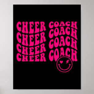 Retro Groovy For Cheer Coach Cheerleading Apprecia Poster