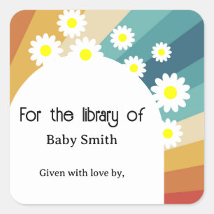 Retro Groovy - For the library of Square Sticker