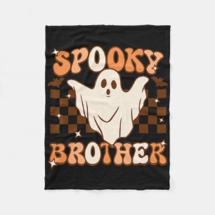 Retro Groovy Ghost Spooky Brother Costume Matching Fleece Blanket