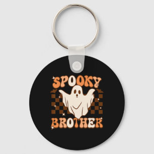 Retro Groovy Ghost Spooky Brother Costume Matching Keychain