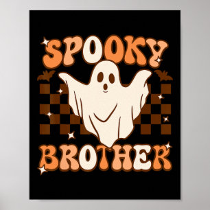 Retro Groovy Ghost Spooky Brother Costume Matching Poster
