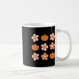 Retro Groovy Halloween Fall Hippie Pumpkin Floral Coffee Mug