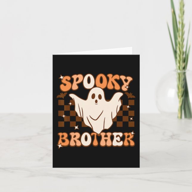 Retro Groovy Halloween Ghost Spooky Brother Costum Card (Front)