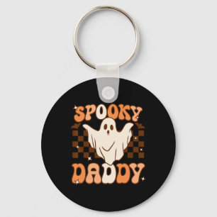 Retro Groovy Halloween Ghost Spooky Daddy Costume Keychain