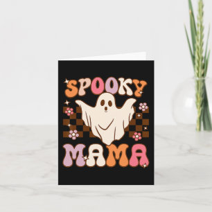 Retro Groovy Halloween Ghost Spooky Mama Costume  Card