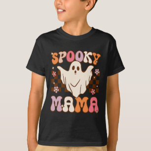 Retro Groovy Halloween Ghost Spooky Mama Costume  T-Shirt
