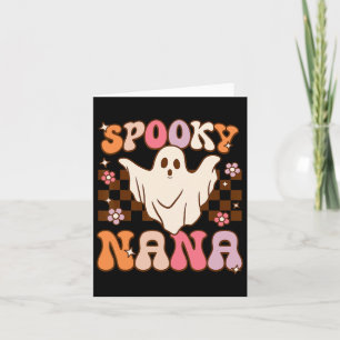 Retro Groovy Halloween Ghost Spooky Nana Costume Card