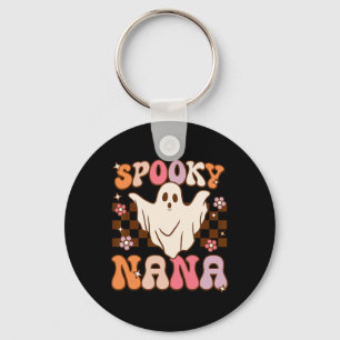 Retro Groovy Halloween Ghost Spooky Nana Costume Keychain