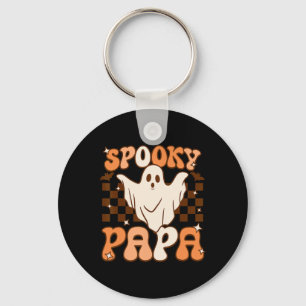 Retro Groovy Halloween Ghost Spooky Papa Costume  Keychain