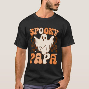 Retro Groovy Halloween Ghost Spooky Papa Costume T-Shirt