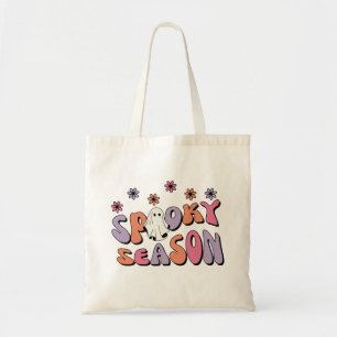 Retro Groovy Halloween Spooky Season Tote Bag