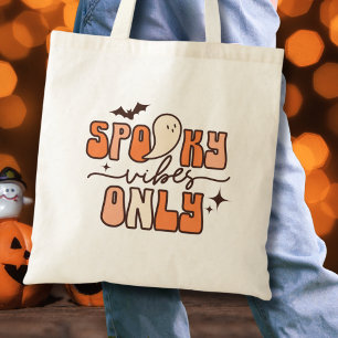 Retro Groovy Halloween Spooky Vibes Only Tote Bag