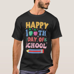 Retro Groovy Happy 100th day of school Teacher Stu T-Shirt