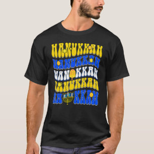 Retro Groovy Happy Hanukkah Chanukkah Jewish Holid T-Shirt