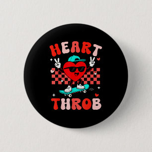 Retro Groovy Heart Throb Valentines Day Toddlers B 2 Inch Round Button