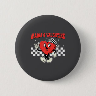 Retro Groovy Heart Throb Valentines Day Toddlers B 2 Inch Round Button
