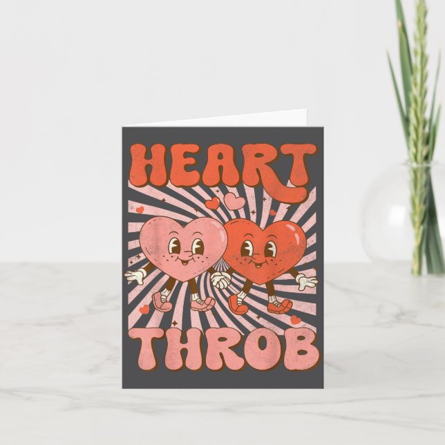 Retro Groovy Heart Throb Valentines Day Toddlers B Card (Front)
