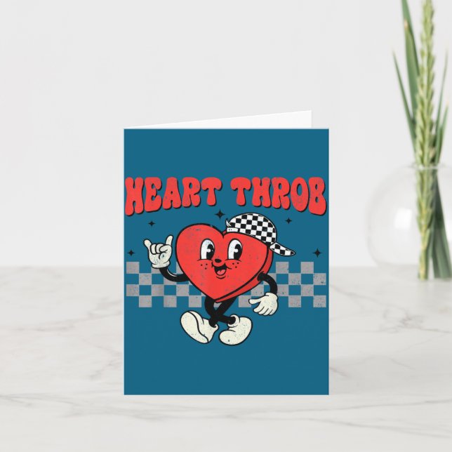 Retro Groovy Heart Throb Valentines Day Toddlers B Card (Front)