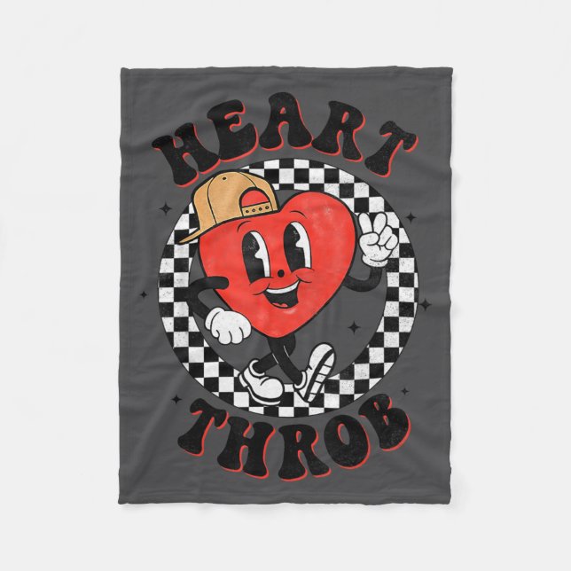 Retro Groovy Heart Throb Valentines Day Toddlers B Fleece Blanket (Front)