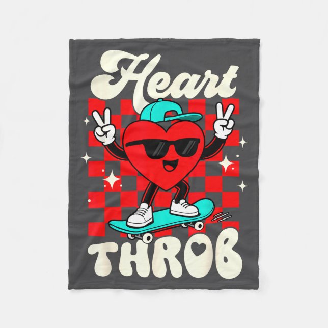 Retro Groovy Heart Throb Valentines Day Toddlers B Fleece Blanket (Front)