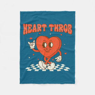 Retro Groovy Heart Throb Valentines Day Toddlers B Fleece Blanket