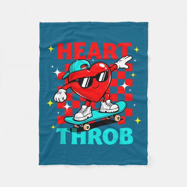 Retro Groovy Heart Throb Valentines Day Toddlers B Fleece Blanket (Front)