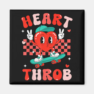 Retro Groovy Heart Throb Valentines Day Toddlers B Magnet