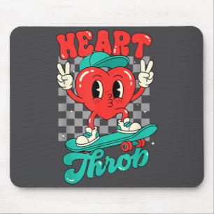 Retro Groovy Heart Throb Valentines Day Toddlers B Mouse Pad