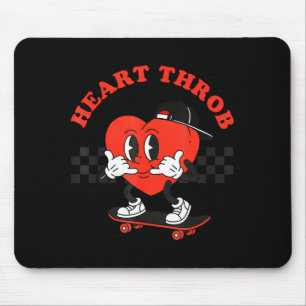 Retro Groovy Heart Throb Valentines Day Toddlers B Mouse Pad