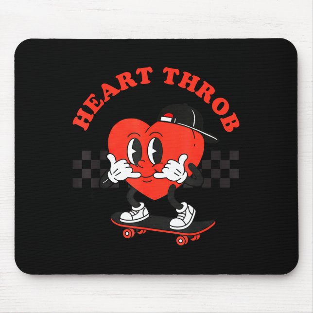 Retro Groovy Heart Throb Valentines Day Toddlers B Mouse Pad (Front)