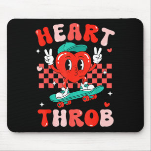 Retro Groovy Heart Throb Valentines Day Toddlers B Mouse Pad
