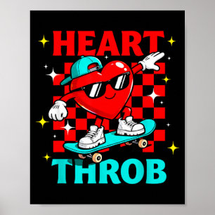 Retro Groovy Heart Throb Valentines Day Toddlers B Poster