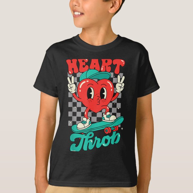 Retro Groovy Heart Throb Valentines Day Toddlers B T-Shirt (Front)