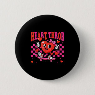 Retro Groovy Heart Throb Valentines Day Toddlers G 2 Inch Round Button