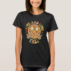 Retro Groovy Hello Fall Autumn Leaves Season Thank T-Shirt
